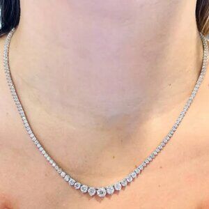 8cttw Lab Grown Diamond Graduated Necklace in 14k White Gold for $3000